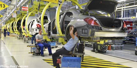 Pound and FTSE fall on surprise manufacturing blow